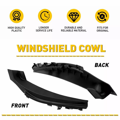 2013-2019 Nissan Sentra Black Front Car Wiper Side Cowl Extension Cover