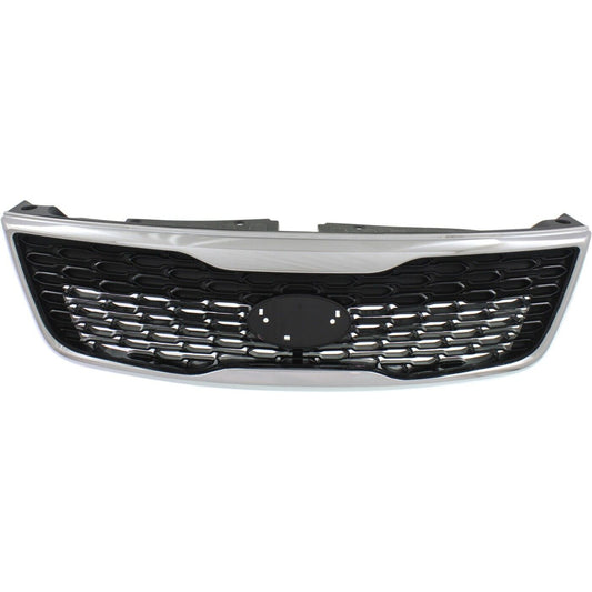 2014-2015 Kia Sorento Black Front Bumper Upper Grille with Chrome Trim