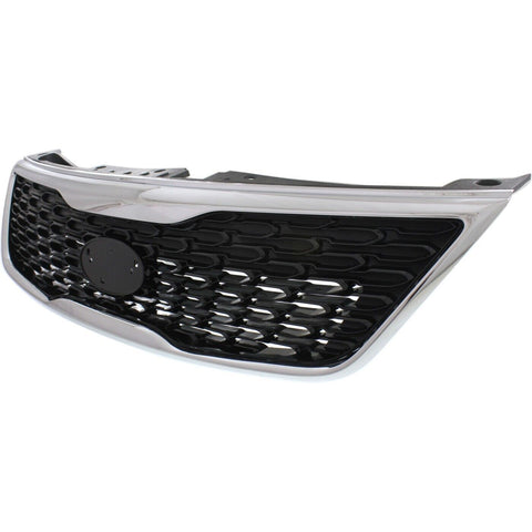 2014-2015 Kia Sorento Black Front Bumper Upper Grille with Chrome Trim