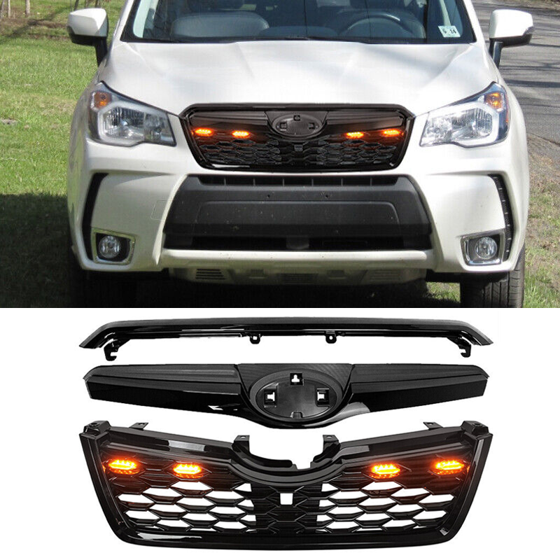 2014-2018 Subaru Forester Black Front Upper Grille with Light