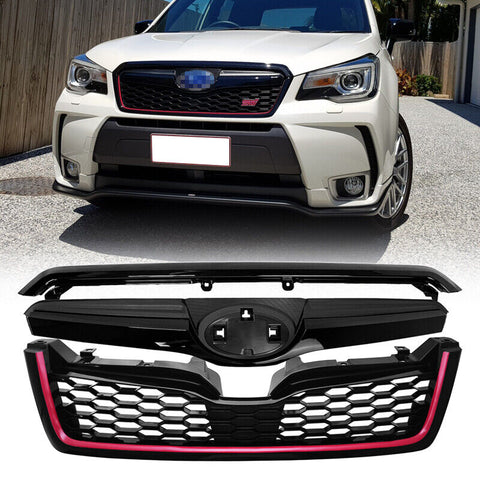 2014-2018 Subaru Forester Sport Front Black Grille Red Trim