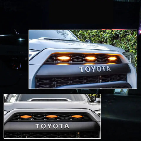 2014-2021 Toyota 4Runner Front Grille Running Amber LED Lights with Harness