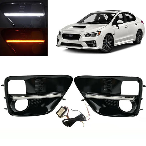 2015 2016 2017 Subaru WRX STI LED Turn Signal Light Fog Light Bezel Covers 