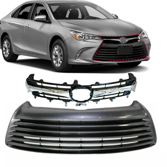 2015 2016 2017 Toyota Camry LE XLE Front Bumper Upper Lower Grille