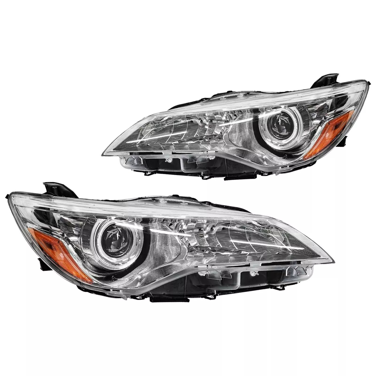 2015-2017 Toyota Camry SE XSE Headlamps 4pcs Headlights+ Upper Lower Grille