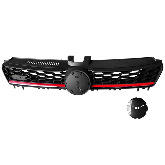 2015 2016 Volkswagen MK7 Golf GTI Black Bumper Upper Grille with Red Trim