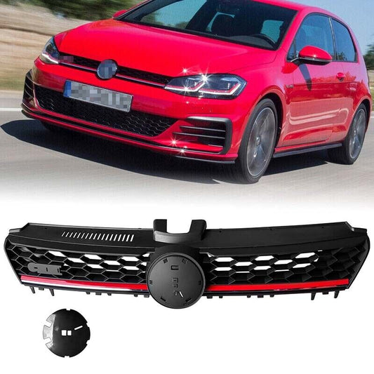 2015 2016 Volkswagen MK7 Golf GTI Black Bumper Upper Grille with Red Trim