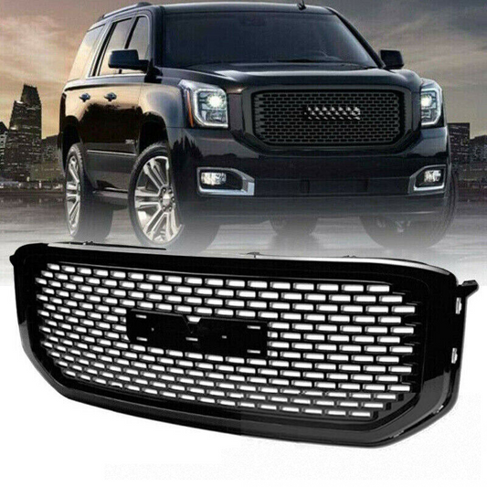 2015-2020 GMC Yukon XL Denali Style Gloss Black Front Mesh Grille