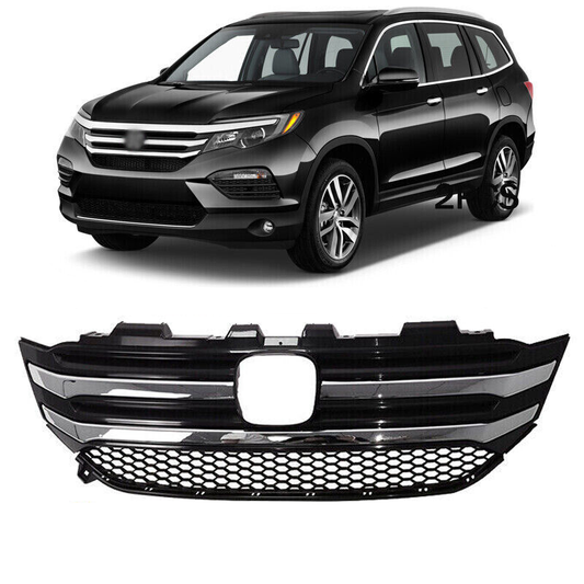 2016 2007 2018 Honda Pilot Front Upper Grille With Chrome Trim Molding