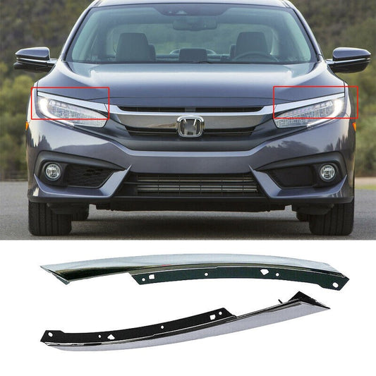 2016 2017 2018 Honda Civic Headlight Eyelid Molding Trim