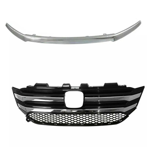 2016 2017 2018 Honda Pilot Upper Grille For with Chrome Surround Molding Trim