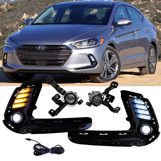 2016 2017 2018 Hyundai Elantra LED Daytime Running Lamp Turn Signal Fog Lights