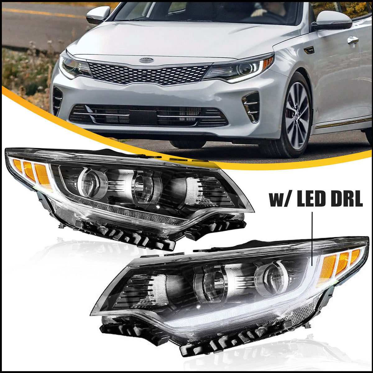  2016 2017 2018 Kia Optima LED DRL Headlights