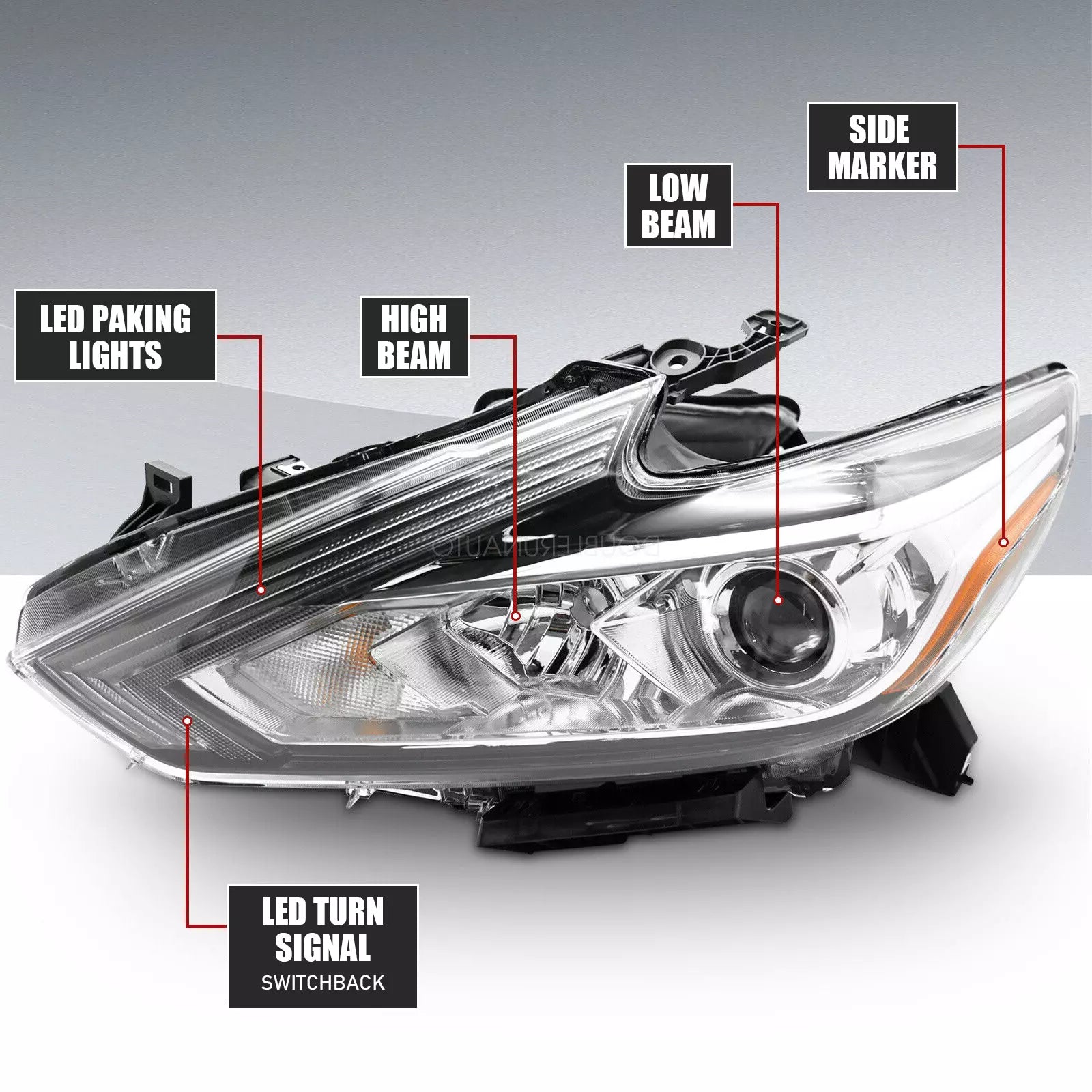 2016 2017 2018 Nissan Altima Sedan Left Headlight