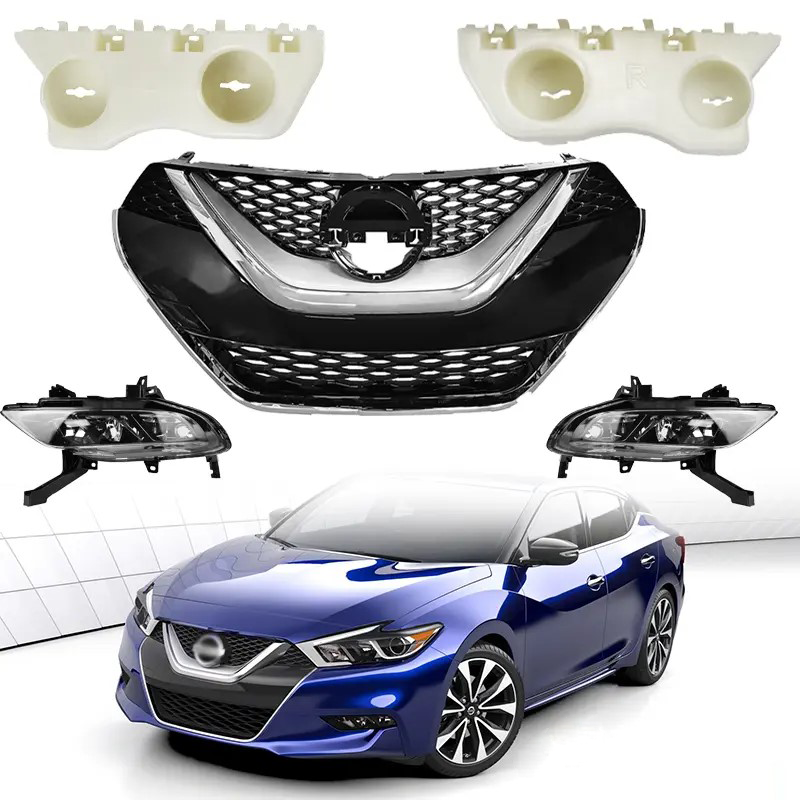  2016 2017 2018 Nissan Maxima Front Bumper Grille + Fender Brackets + Fog Lights 