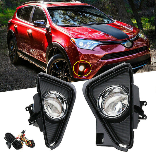 2016 2017 2018 Toyota RAV4 Bumper Fog Lights with Bulbs&Wiring