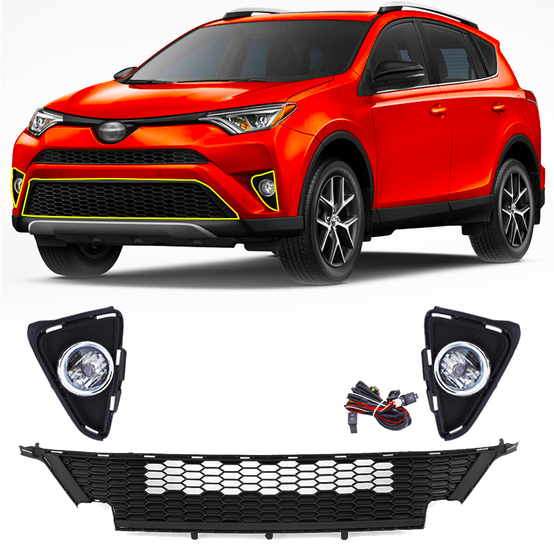 2016 2017 2018 Toyota RAV4 Front Bumper Lower Grille&Fog lights