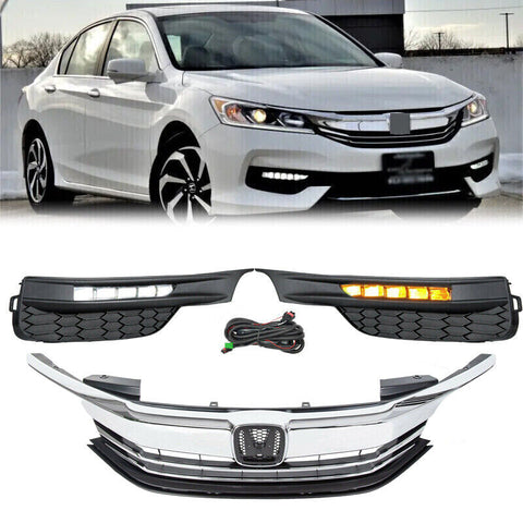 2016 2017 Honda Accord Front Bumper Grille with Fog Lights