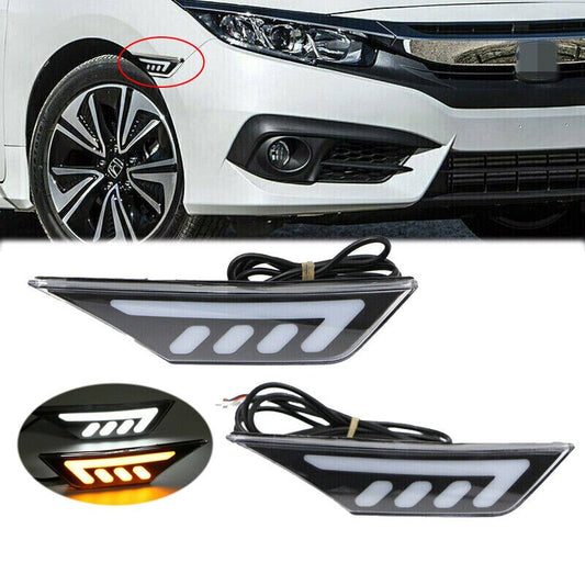  2016-2020 Honda Civic LED Front Bumper Side Marker Lights LH&RH