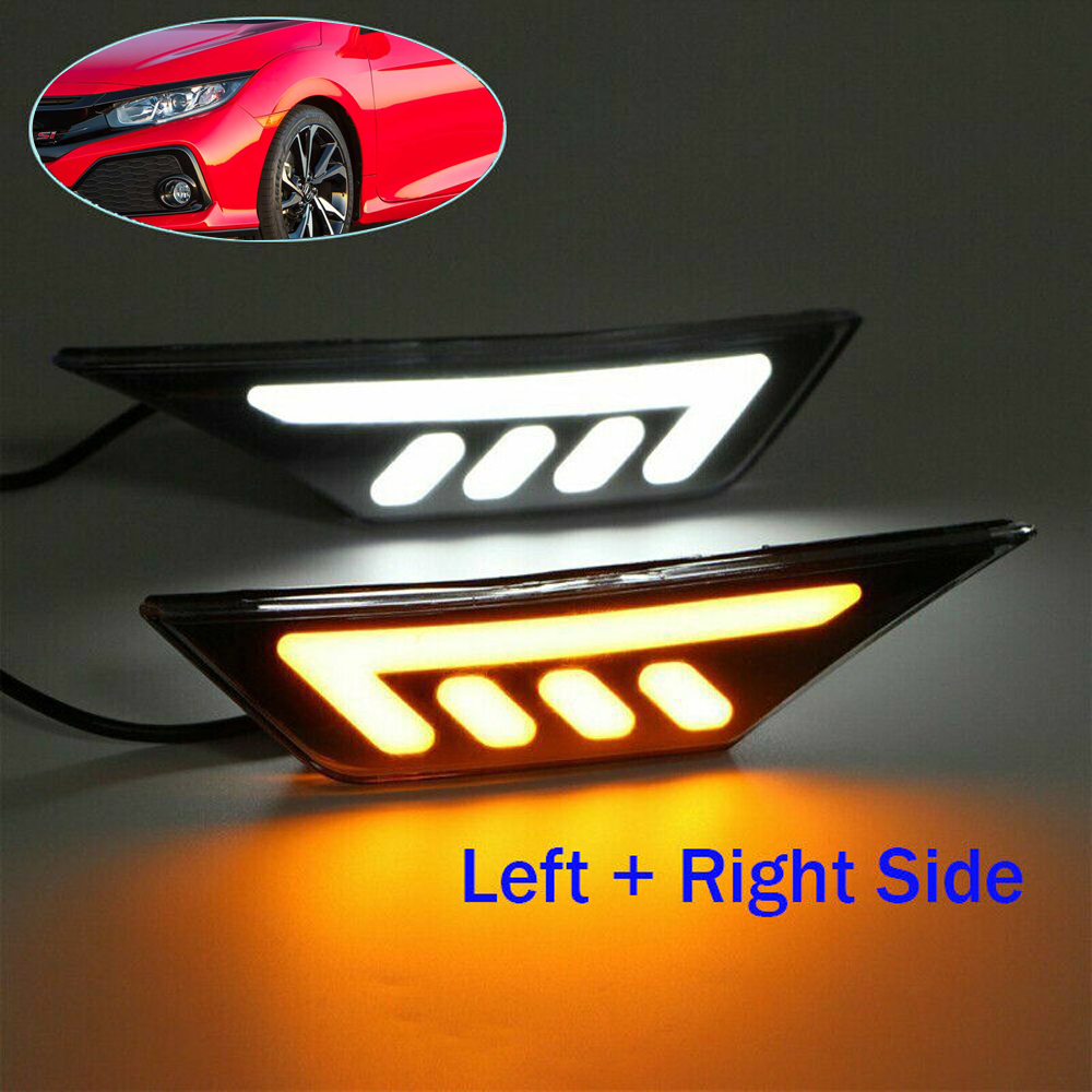 2016-2020 Honda Civic LED Front Bumper Side Marker Lights LH&RH