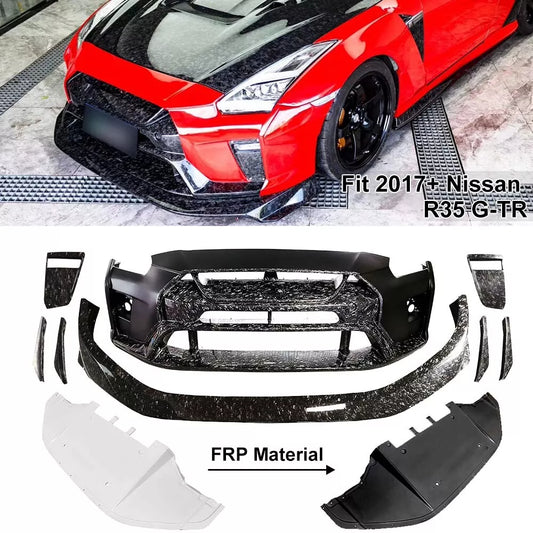 2017+  R35 GTR GT-R Carbon Fiber Forged Gloss Front Bumper  Kits