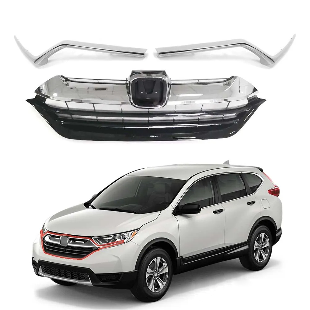 2017 2018 2019 Honda CR-V Front Bumper Grille with Eyelid Molding Trim