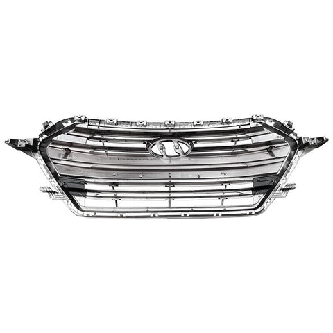 2017 2018 Hyundai Elantra Black Chrome Front Bumper Upper Grille