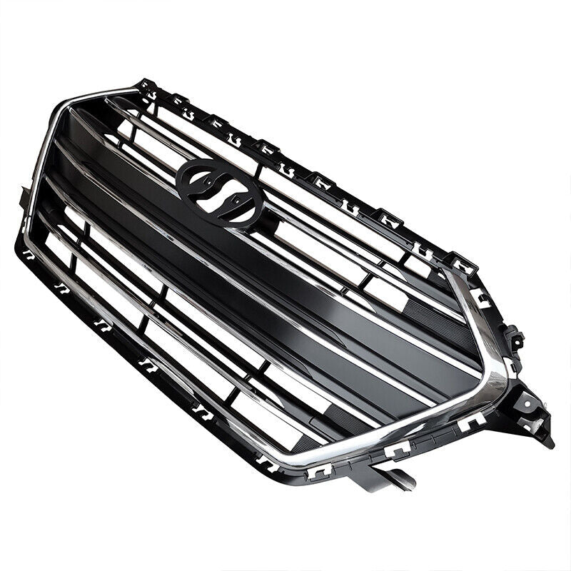 2017 2018 Hyundai Elantra Black Chrome Front Bumper Upper Grille