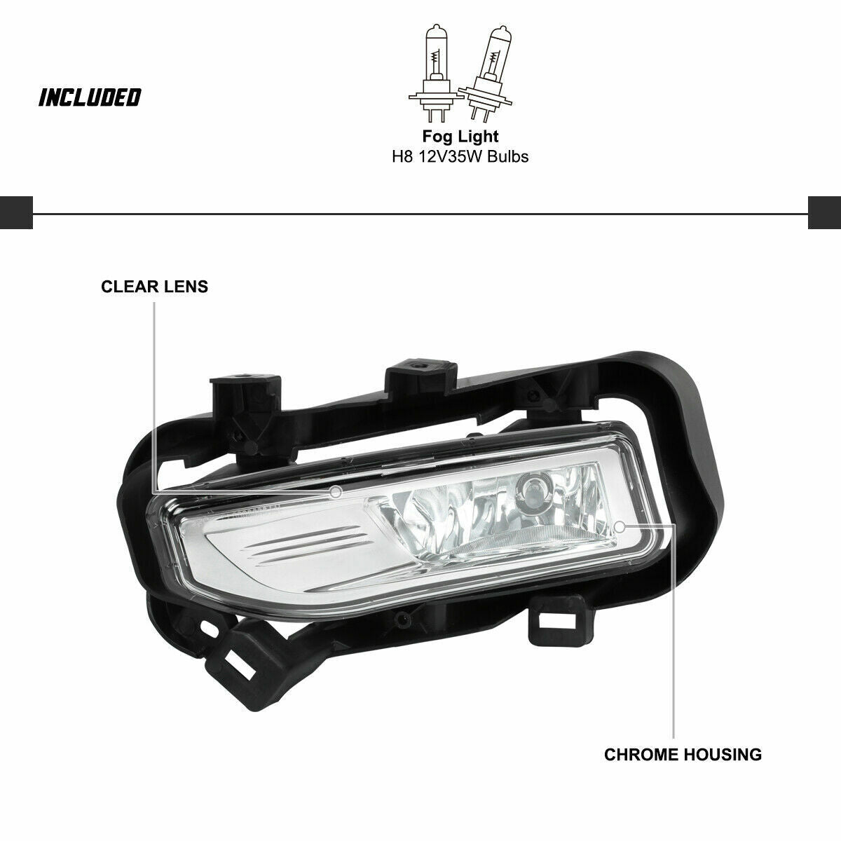 2017-2019 Nissan Kicks Front Bumper Fog Lights with Wiring & Bulbs