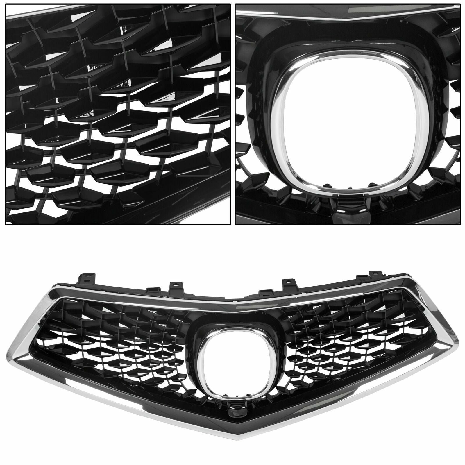 2017-2020 Acura MDX Front Upper Grille With Chrome Trim