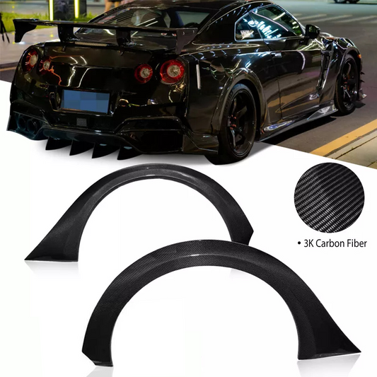 2017+ Nissan GTR R35 Carbon Fiber Rear Wheel Fender Flare 