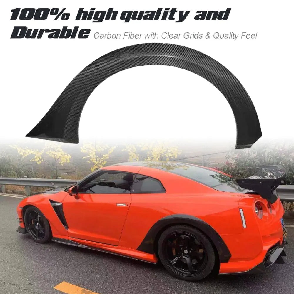 Pair Rear Wheel Fender Flare Fit 2017+ Nissan GTR R35 Carbon Fiber Eye ...