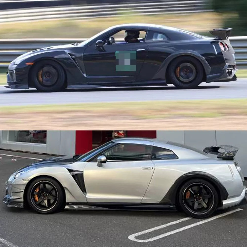 Pair Rear Wheel Fender Flare Fit 2017+ Nissan GTR R35 Carbon Fiber Eye ...