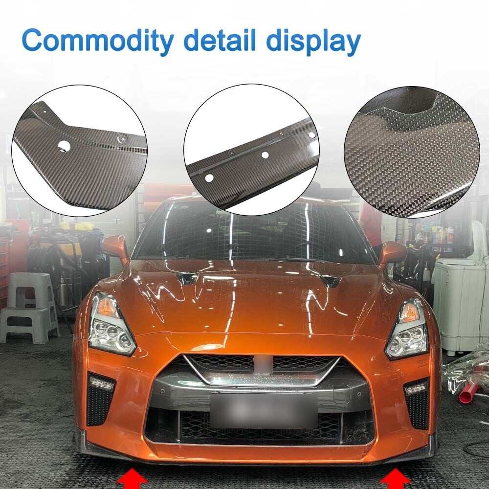 2017-2021 Nissan R35 GT-R 3K Carbon Fiber Front Bumper Lip