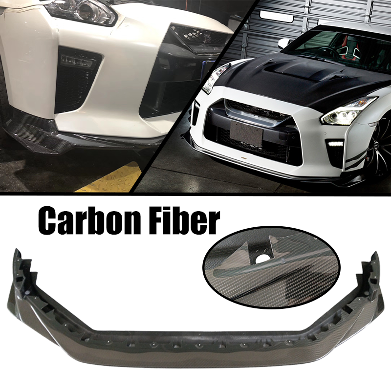 2017-2021 Nissan R35 GT-R 3K Carbon Fiber Front Bumper Lip