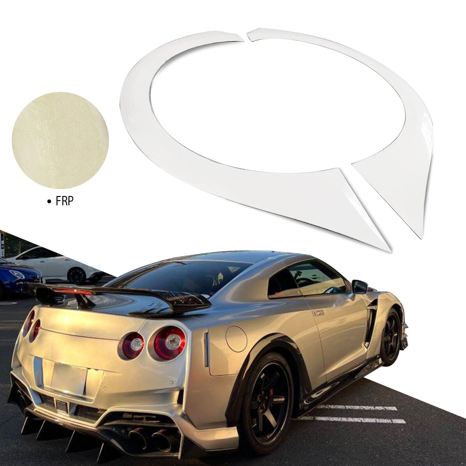 2017+ Nissan GTR R35 White FRP Rear Fender Flares