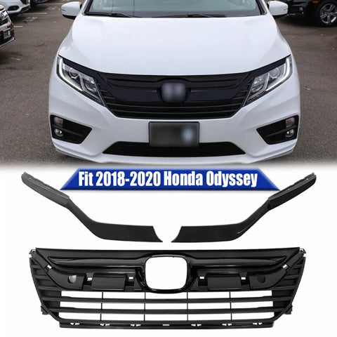 2018 2019 2020 Honda Odyssey Black Grille With Headlight Eyelid Molding