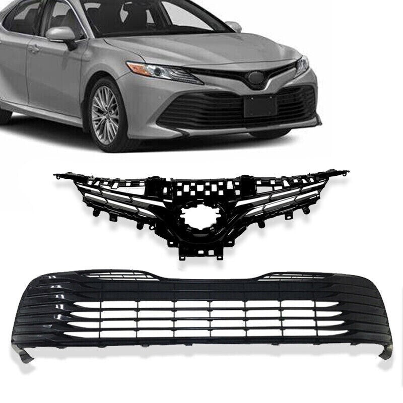 2018-2020 Toyota Camry LE XLE Front Upper&Lower Bumper Grilles