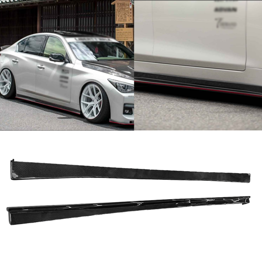 2018-2023 Infiniti Q50 Carbon Fiber Lower Side Skirt Extension Lip