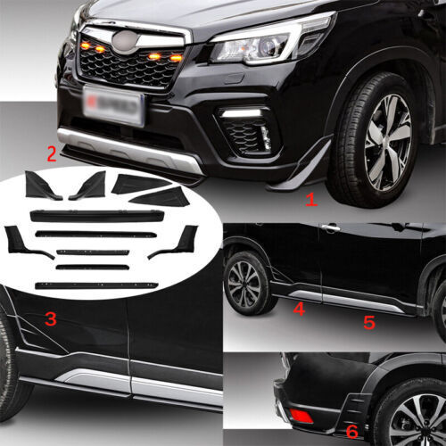 Fit 2019-2022 Subaru Forester Grille Fog Light Bumper Lip Side Skirt Body Kit