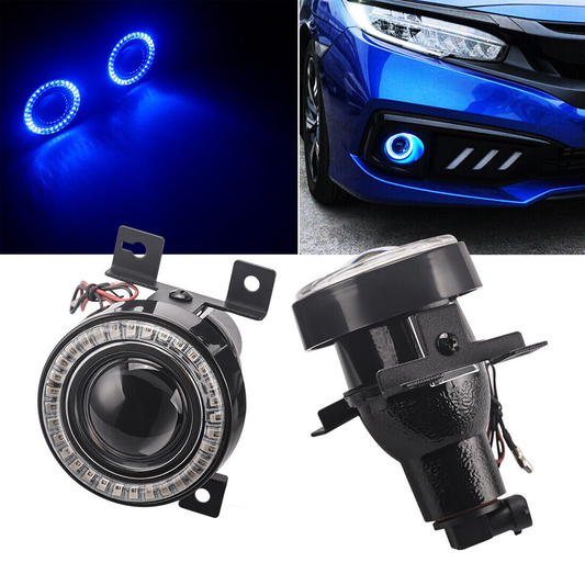 2019 2020 2021 Honda Civic Blue-LED-Fog-Lights-with-Bulbs