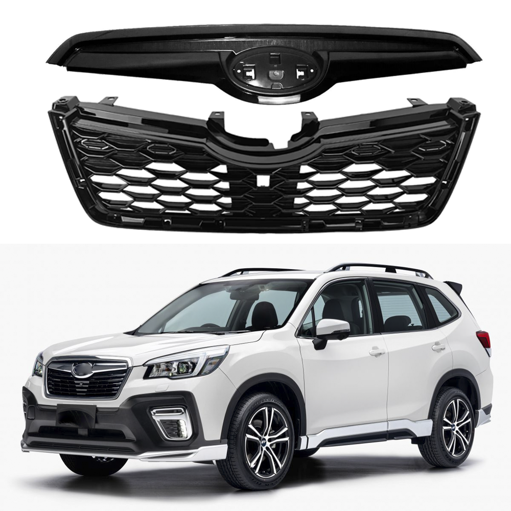 2019 2020 2021 Subaru Forester Glossy Black Honeycomb Front Bumper Grille 