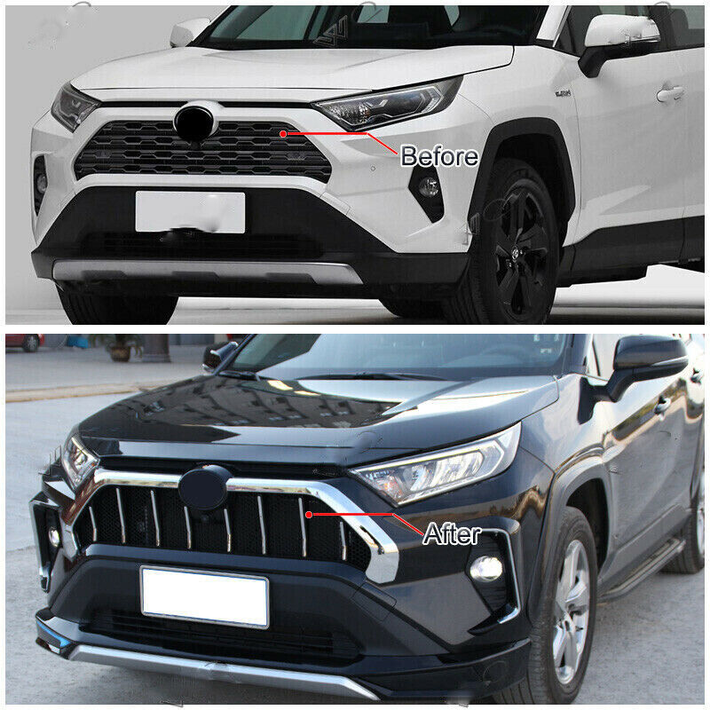 2019 2020 Toyota Rav4 Front Bumper Grille with Chrome Trim