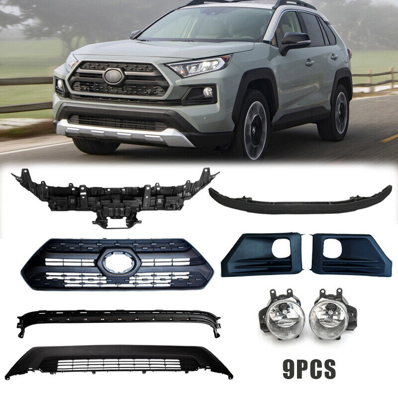 2019-2021 Toyota Rav4 Front Grille with Bracket&Absorber&Fog Light