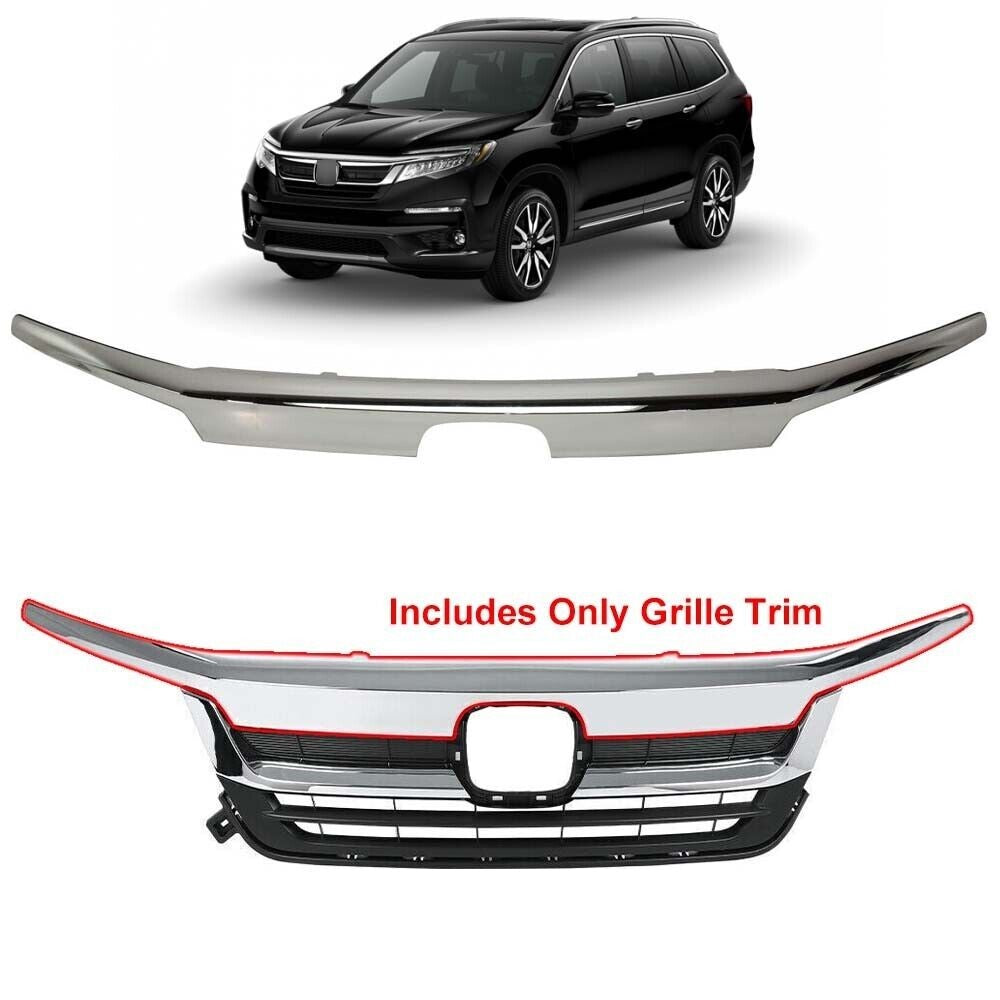 2019-2022 Honda Pilot EX Chrome Front Upper Grille Trim