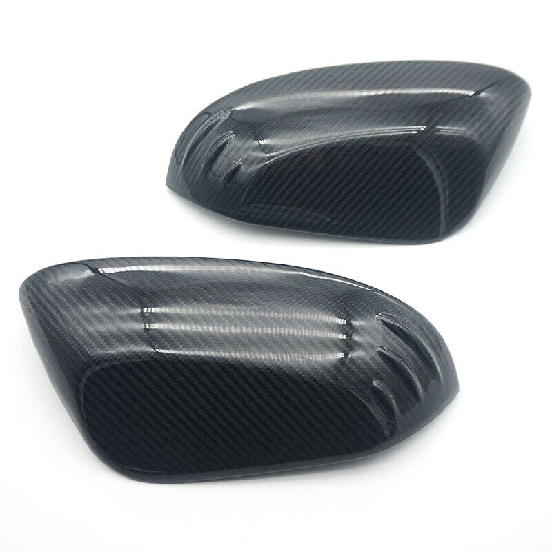 2Pcs Carbon Fiber Look Side Rearview Mirror A-Pillar Trim – For Ford F150 2015-2020 – Gloss Black