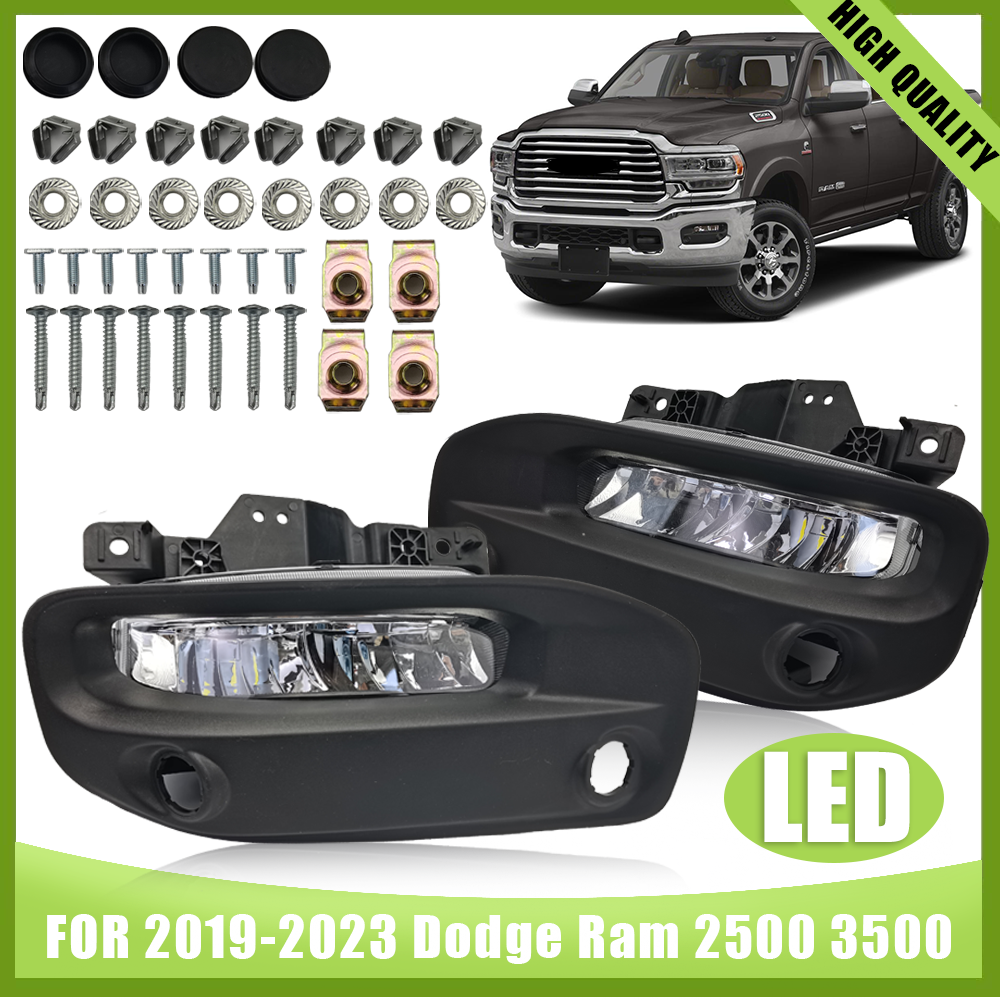 2019-2023 Dodge RAM 2500 3500 Fog Lamps With switch Bezels