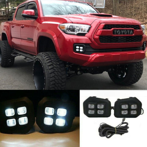  2020 2021 2022 Toyota Tacoma LED 4-Eyes Clear Lens DRL Fog light 