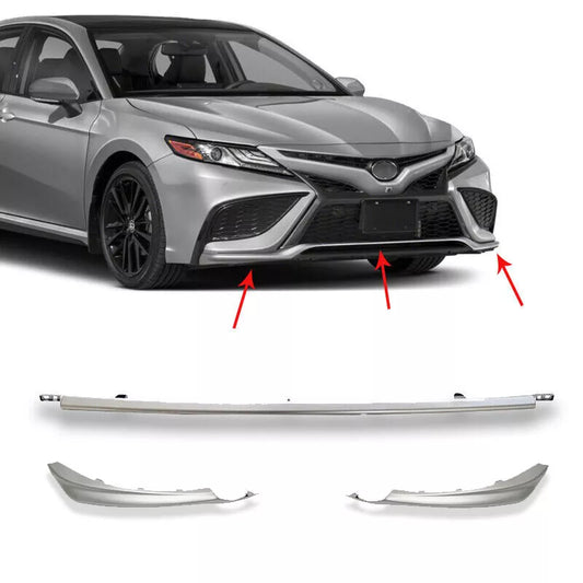 2021 2022 2023 Toyota Camry SE XSE Silver Front Bumper Lower Grille Molding  Trims 