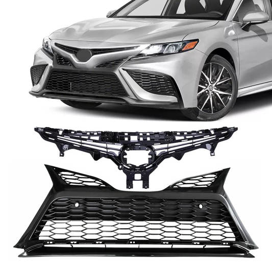 2021 2022 Toyota Camry SE XSE Front Upper&Lower Bumper Grille with Sensor Hole